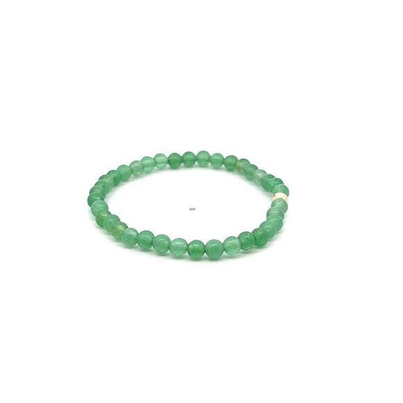 Natural Aventurine Gemstones Mini 4mm 18K Yellow Gold Charm Round Bead Faceted - Picture 4 of 5